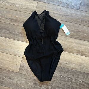 Sunsets California Geidlock Black one piece bathing suit